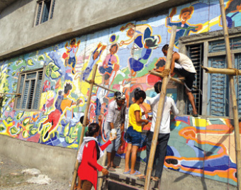 Image result for A Charity Mosaic art project in a Nepalese slum